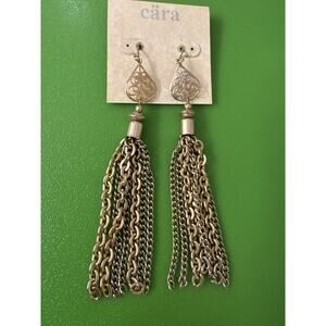Cara Gold Costume Jewelry Earrings Drop Chandelier Glam Fancy Holiday NYE